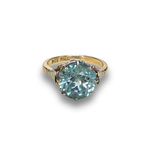 Load image into Gallery viewer, Vintage Blue Zircon Cocktail Ring in 9K Gold, Size O–P
