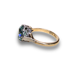 Load image into Gallery viewer, Vintage Blue Zircon Cocktail Ring in 9K Gold, Size O–P
