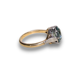 Load image into Gallery viewer, Vintage Blue Zircon Cocktail Ring in 9K Gold, Size O–P
