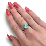 Load image into Gallery viewer, Vintage Blue Zircon Cocktail Ring in 9K Gold, Size O–P
