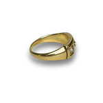 Load image into Gallery viewer, Victorian Pearl and Diamond Three-Stone Ring in 18K Gold
