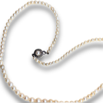 将图片加载到图库查看器，Single Strand Cultured Graduated Pearl Necklace with Marcasite
