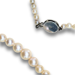 将图片加载到图库查看器，Single Strand Cultured Graduated Pearl Necklace with Marcasite
