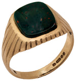 Load image into Gallery viewer, Bloodstone Signet Ring in 9K Gold, Size N
