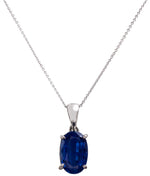 将图片加载到图库查看器，Kyanite Pendant Necklace in 18K White Gold and Sterling Silver
