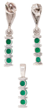 Load image into Gallery viewer, Emerald Pendant and Matching Earrings in Sterling Silver
