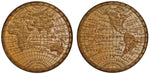 Load image into Gallery viewer, Beautiful Hemisphere Bronze Medal with Map of the World N/A
